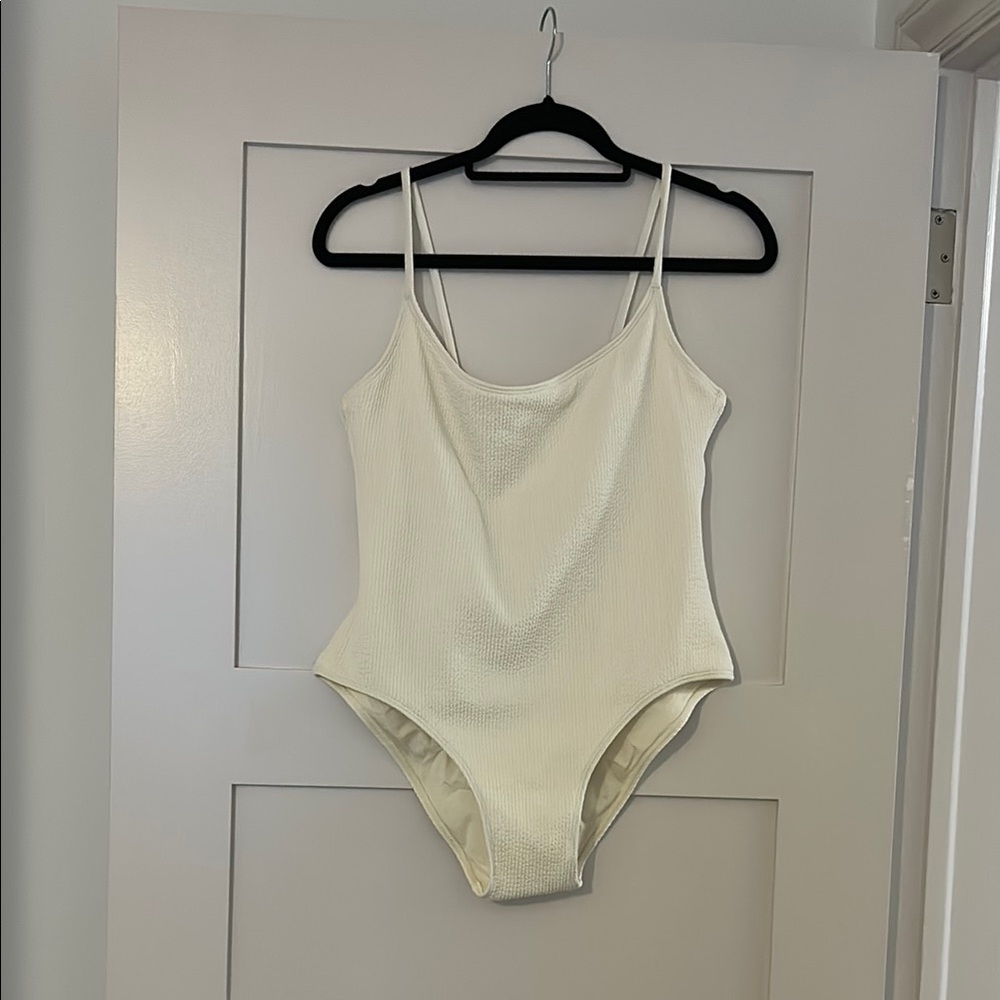 Cream Textured Swimsuit